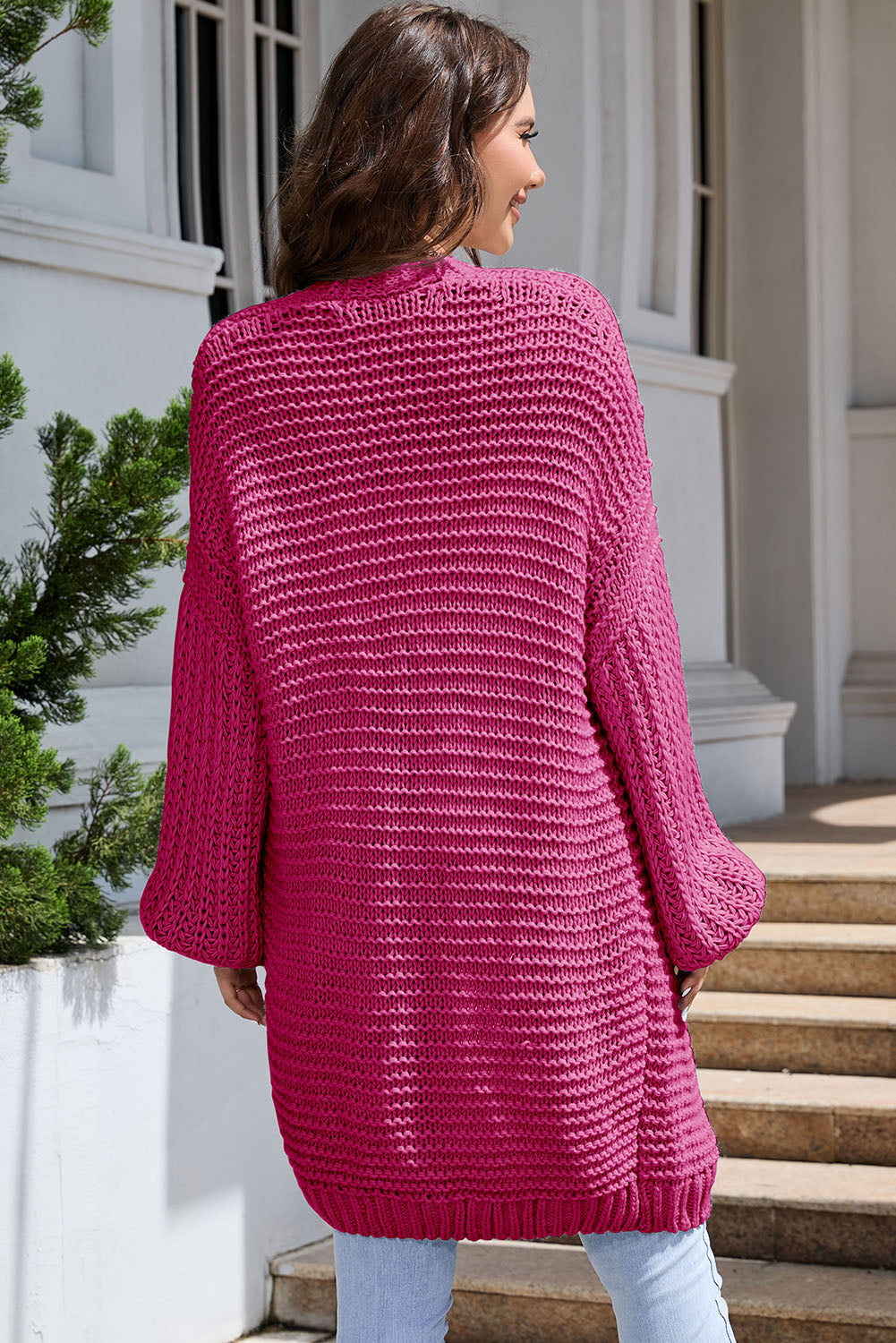 Open Front Longline Cardigan BLUE ZONE PLANET