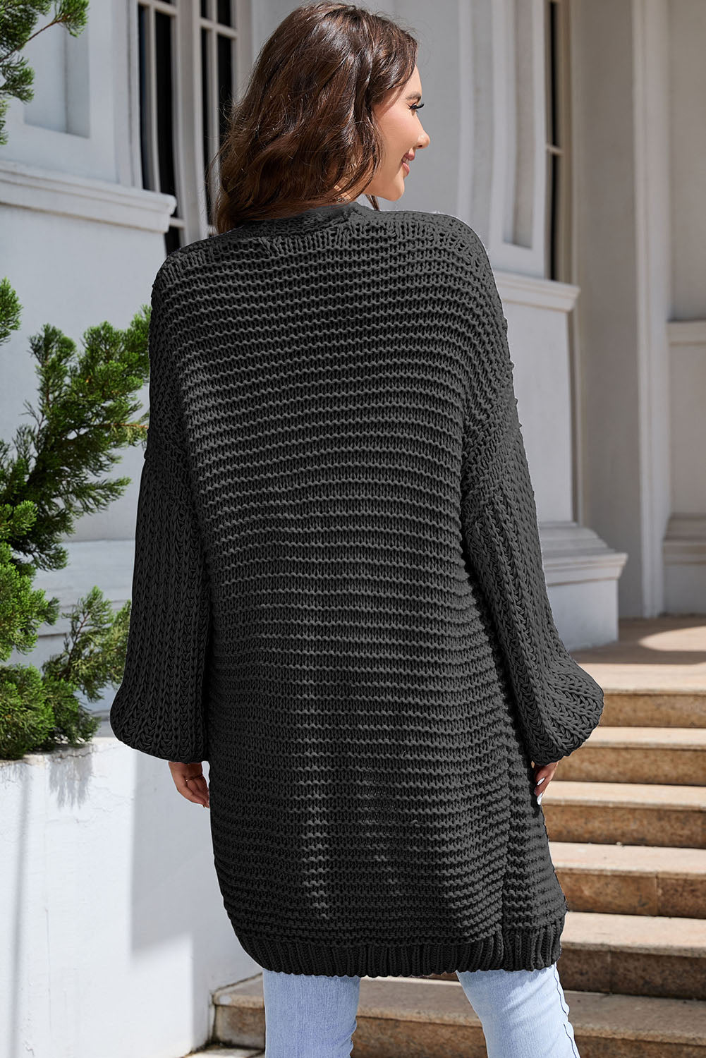 Open Front Longline Cardigan BLUE ZONE PLANET