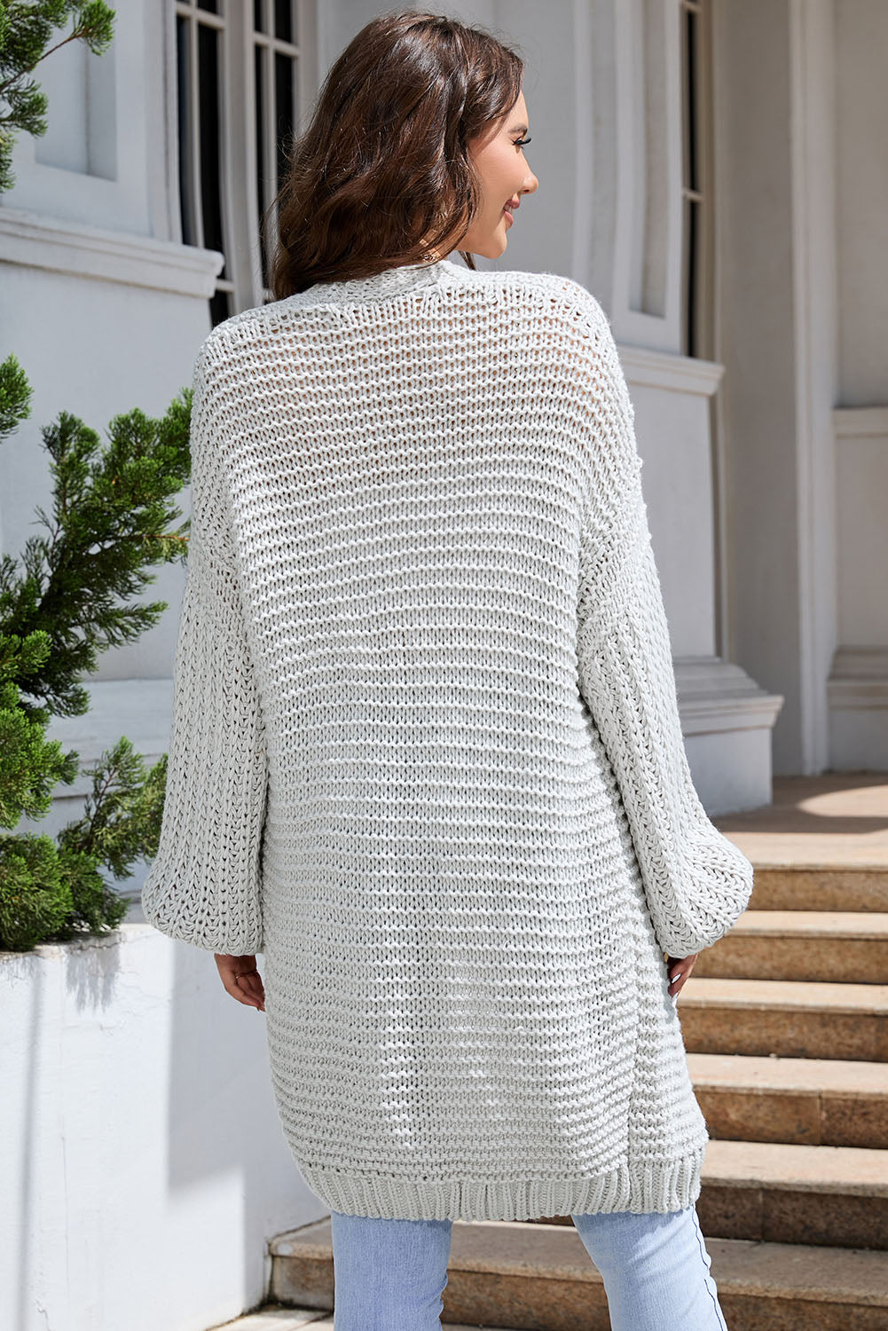 Open Front Longline Cardigan BLUE ZONE PLANET