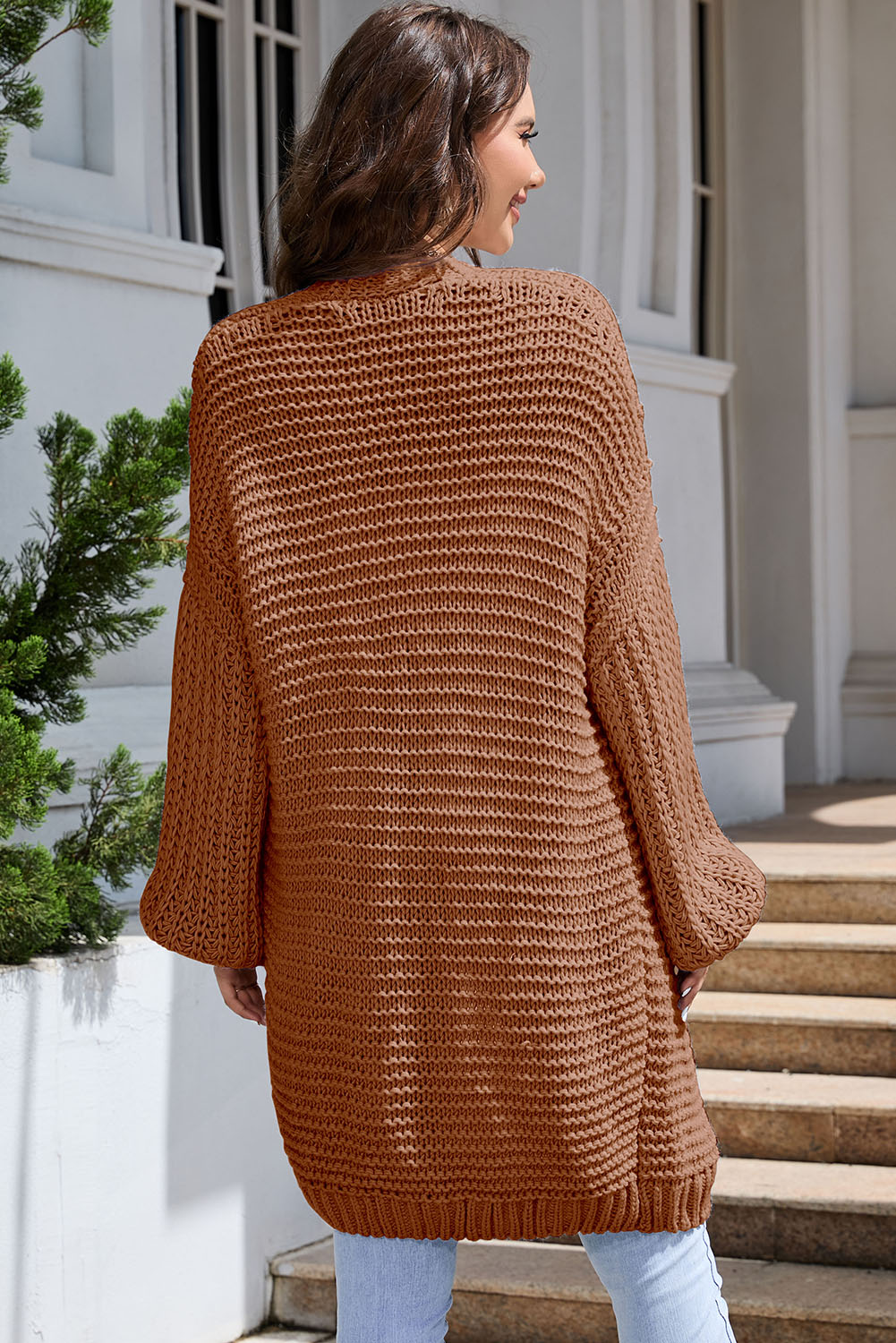 Open Front Longline Cardigan BLUE ZONE PLANET