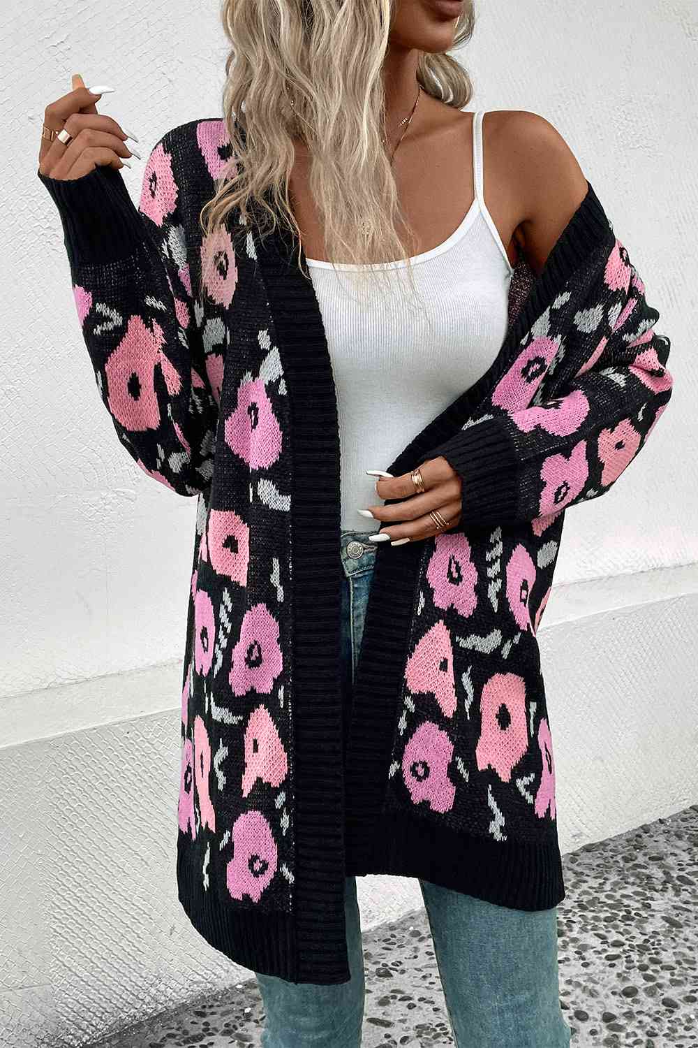 Open Front Longline Cardigan BLUE ZONE PLANET