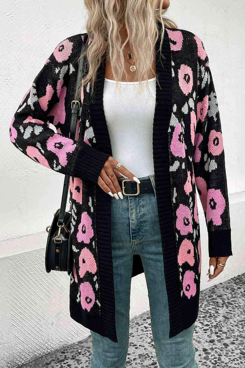 Open Front Longline Cardigan BLUE ZONE PLANET