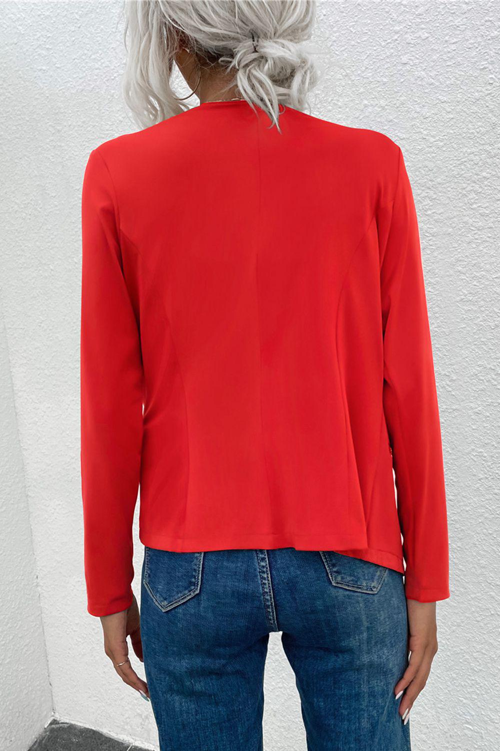 Open Front Zipper Pocket Cardigan BLUE ZONE PLANET