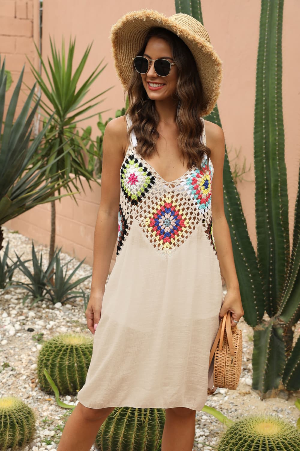 Openwork Sleeveless Embroidery Dress BLUE ZONE PLANET