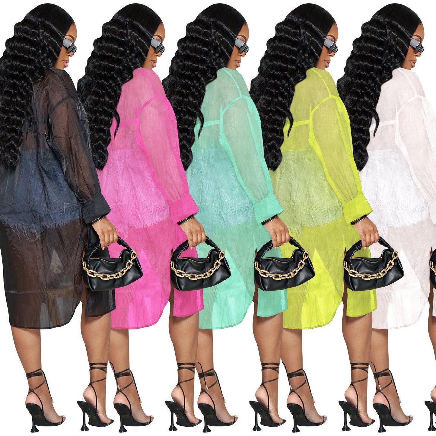 Organza Open Front Chiffon Kimono Cardigan iYoowe DropShipping