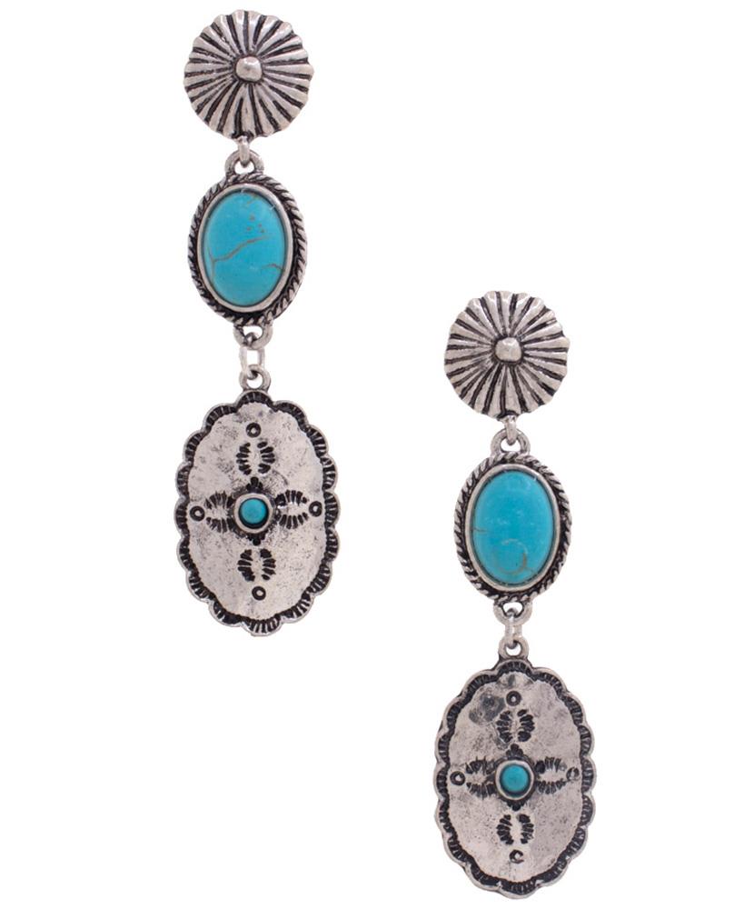 Oval Dangle Earring Blue Zone Planet