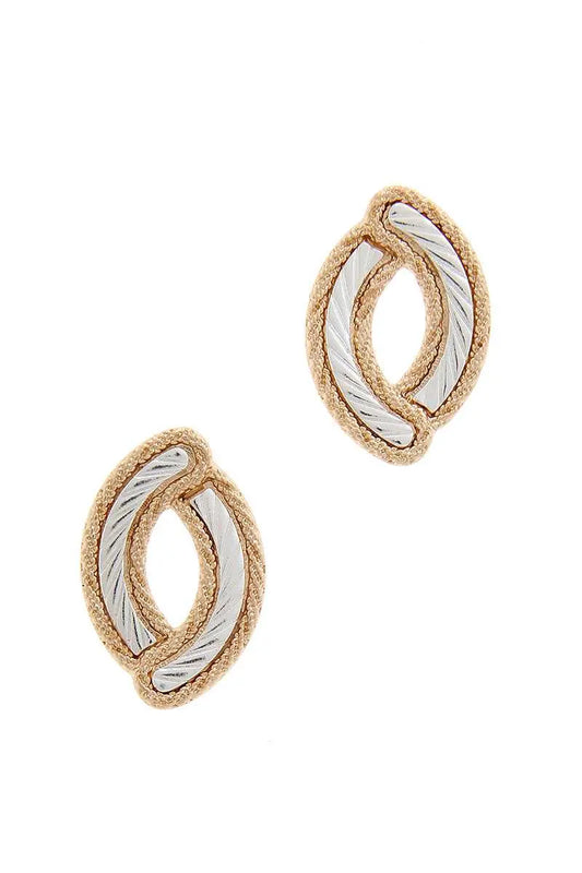 Oval Shape Metal Post Earring Blue Zone Planet