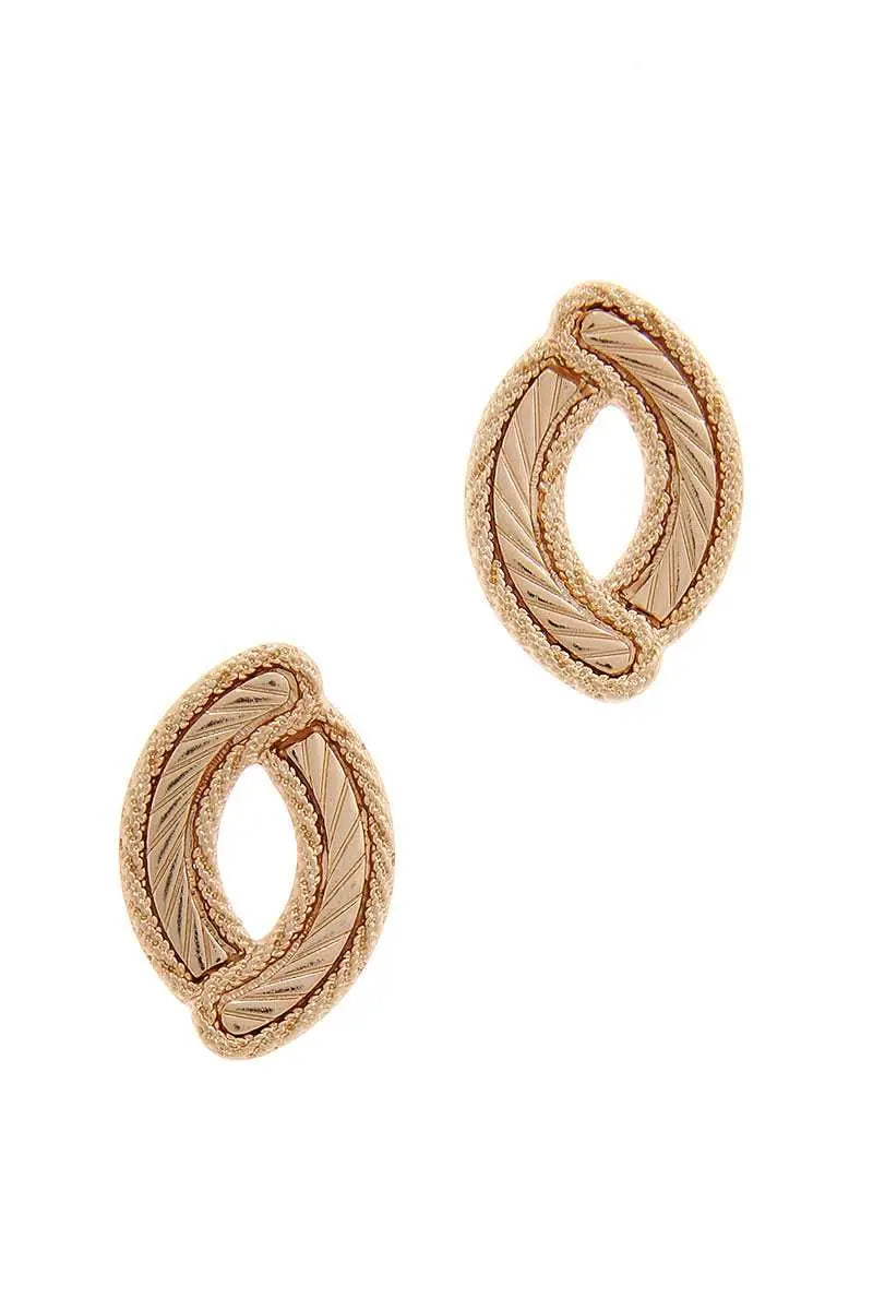 Oval Shape Metal Post Earring Blue Zone Planet