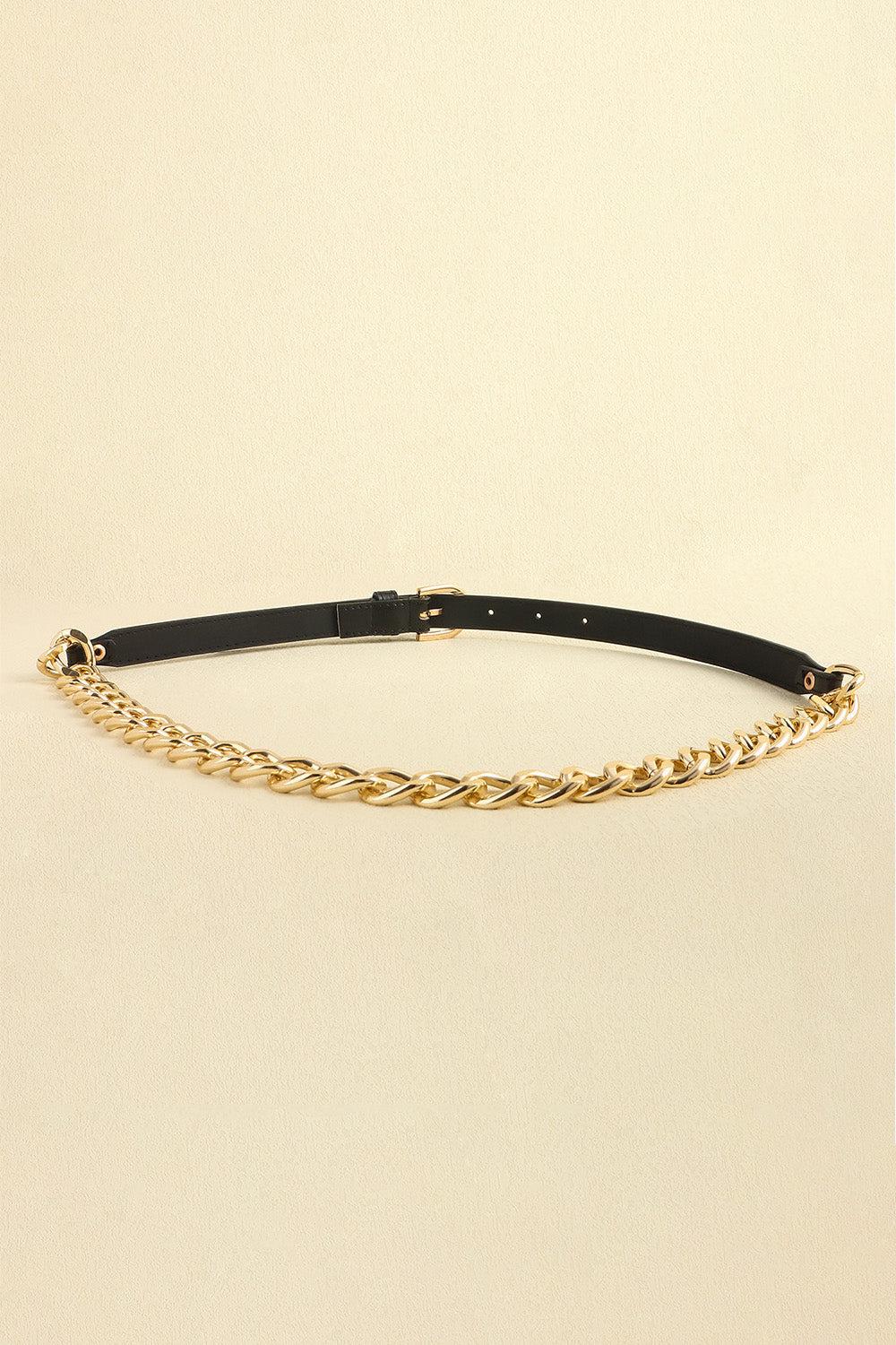 PU Leather Chain Belt BLUE ZONE PLANET