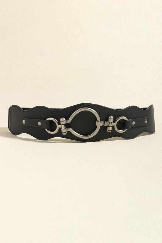 PU Leather Zinc Alloy Buckle Belt BLUE ZONE PLANET