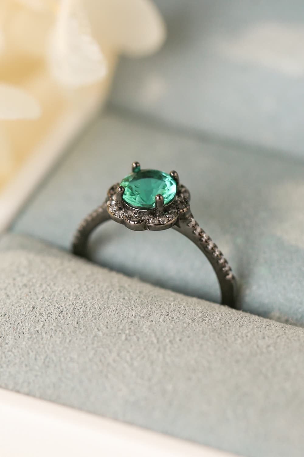 Paraiba Tourmaline Flower Shape Ring BLUE ZONE PLANET