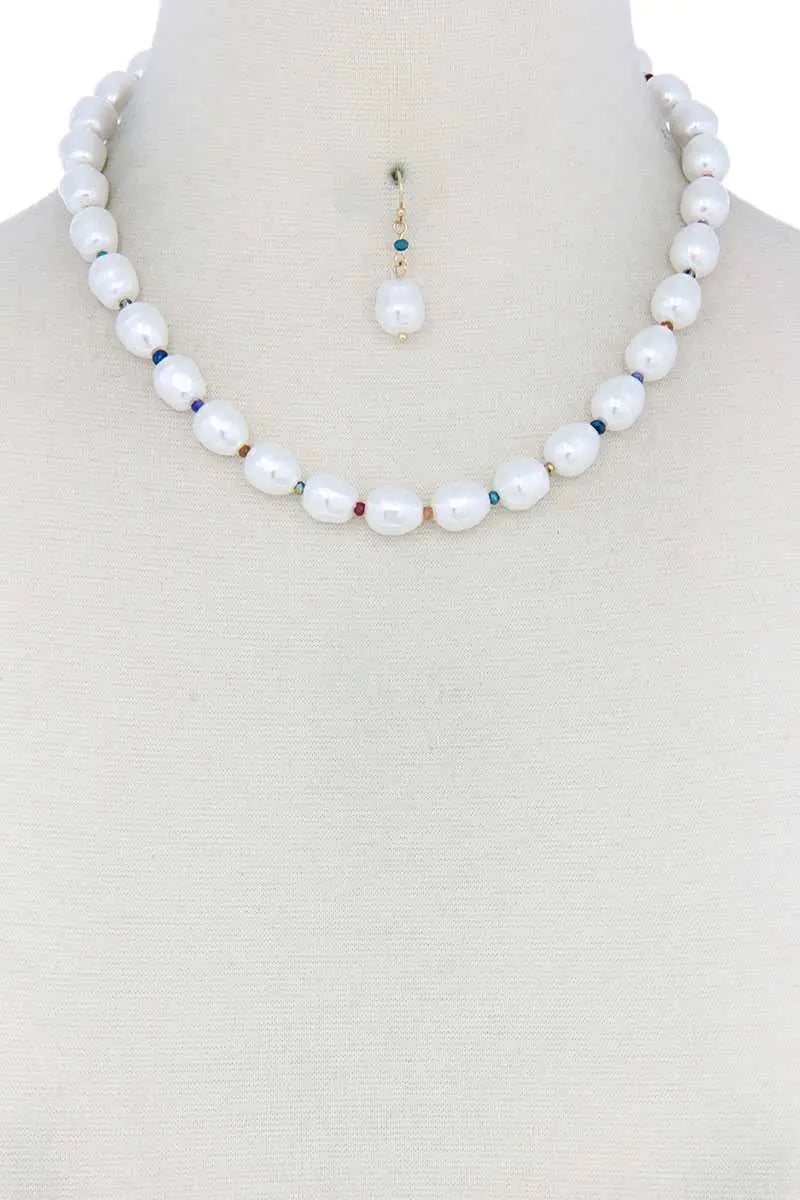 Pearl Bead Necklace Blue Zone Planet