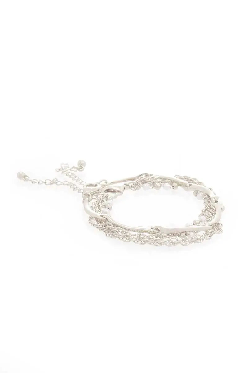 Pearl Point Multi Layered Chain Bracelet Blue Zone Planet