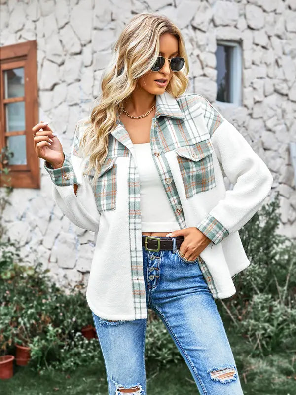 Plaid Shirt coat BLUE ZONE PLANET