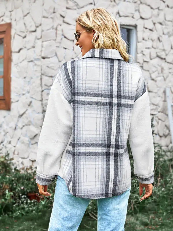 Plaid Shirt coat BLUE ZONE PLANET