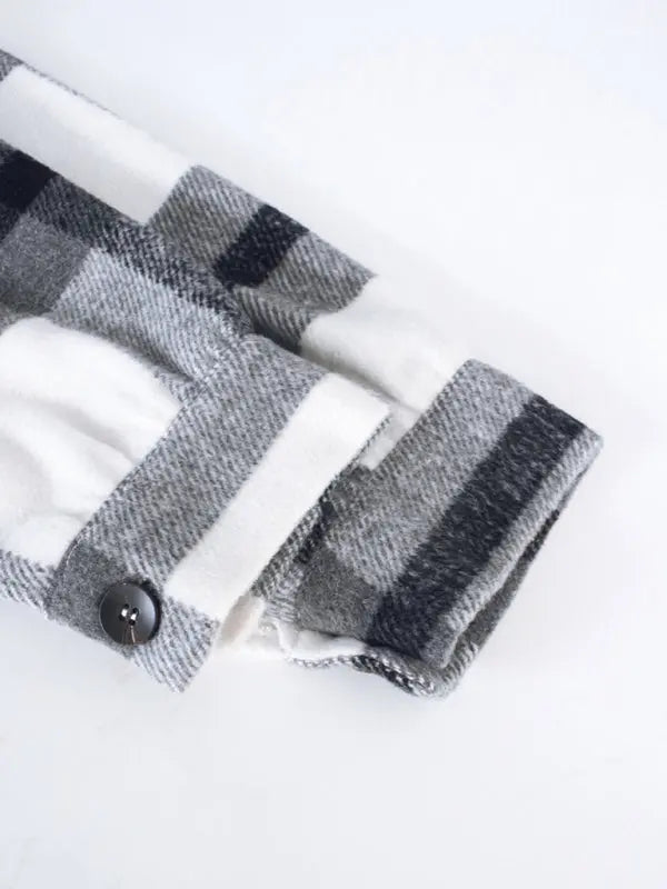 Plaid long sleeve shirt coat BLUE ZONE PLANET