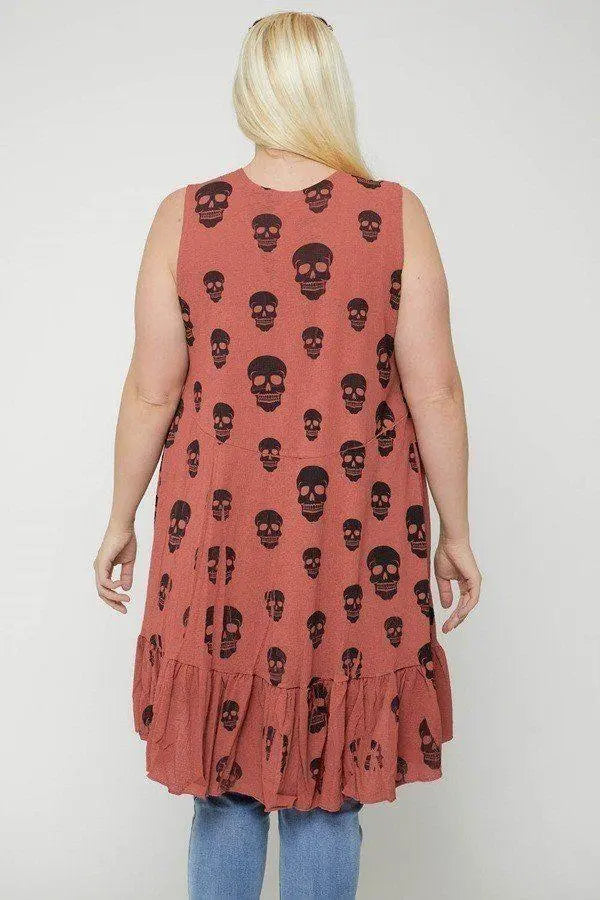 Plus Size Sleeveless Cardigan Featuring A Long Flattering Silhouette Blue Zone Planet