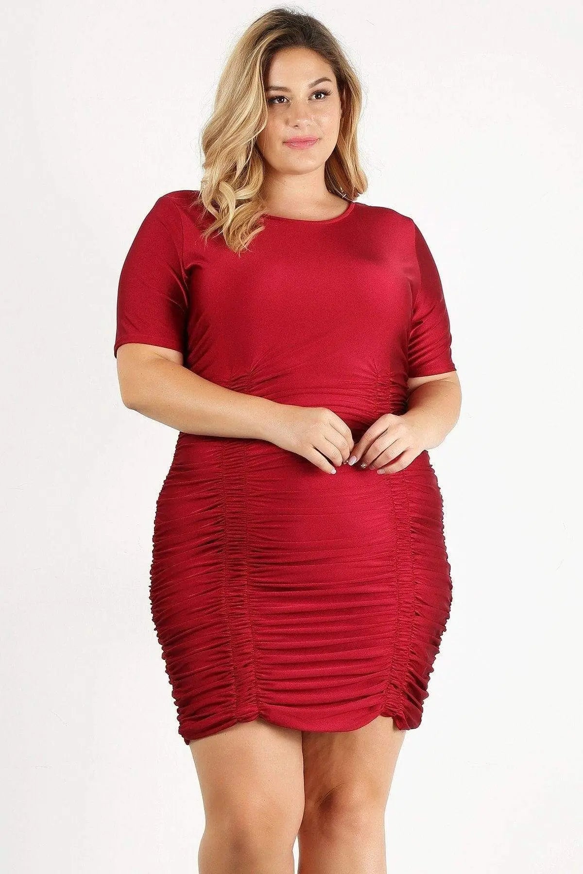 Plus Size Solid Bodycon Mini Dress Blue Zone Planet