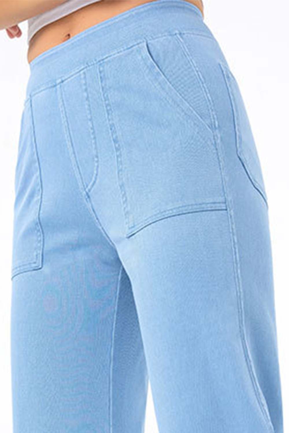 Pocketed Long Jeans BLUE ZONE PLANET