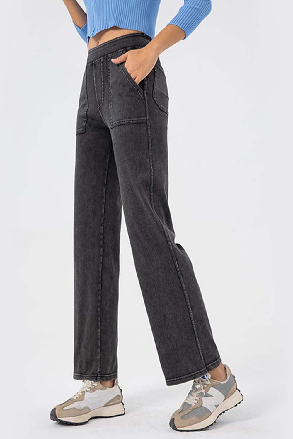 Pocketed Long Jeans BLUE ZONE PLANET