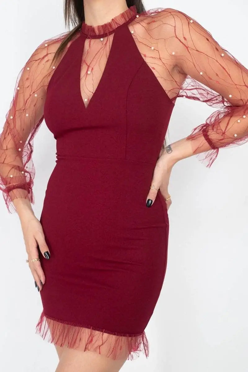 Prom Pearl Bodycon Dress Blue Zone Planet