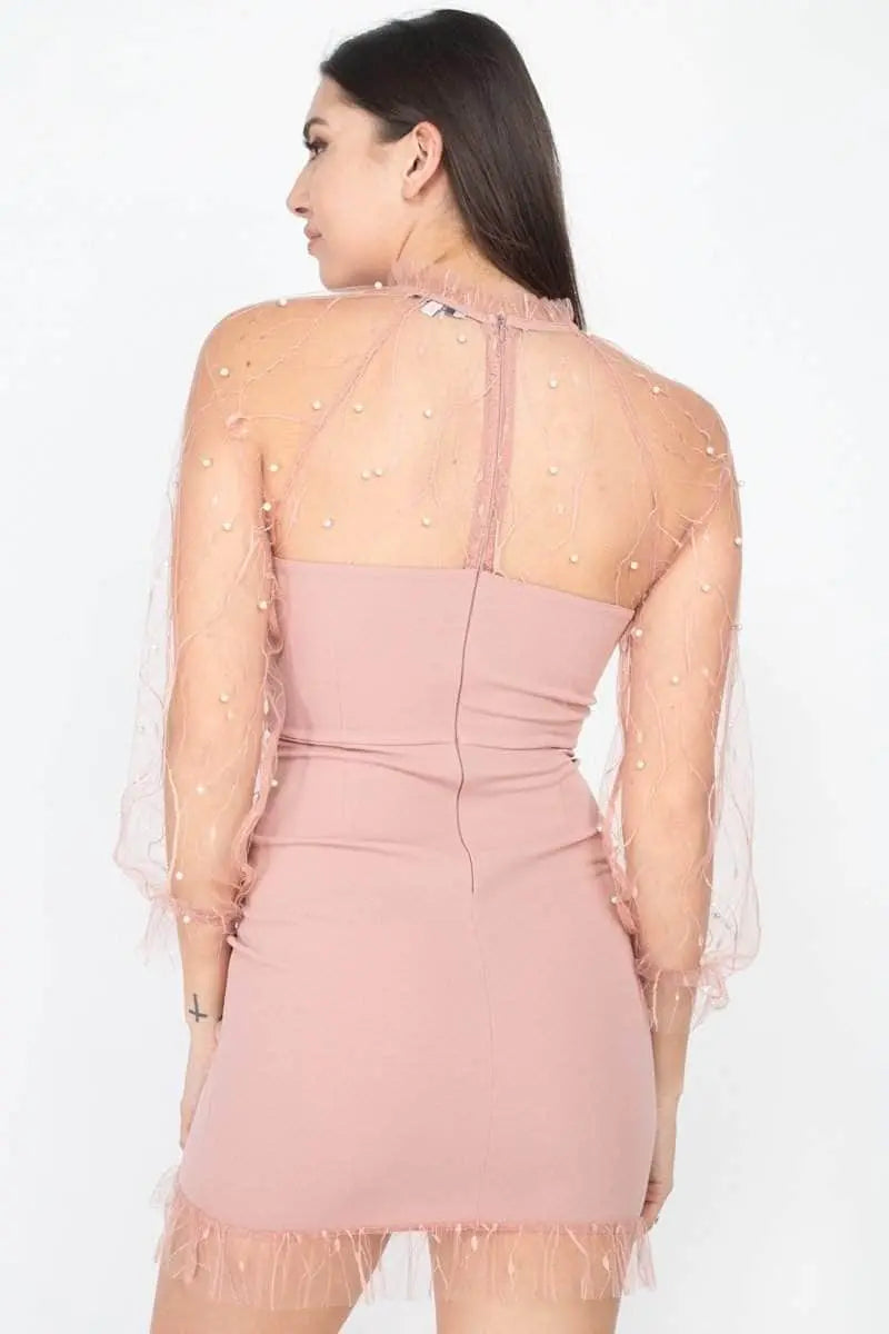 Prom Pearl Bodycon Dress Blue Zone Planet