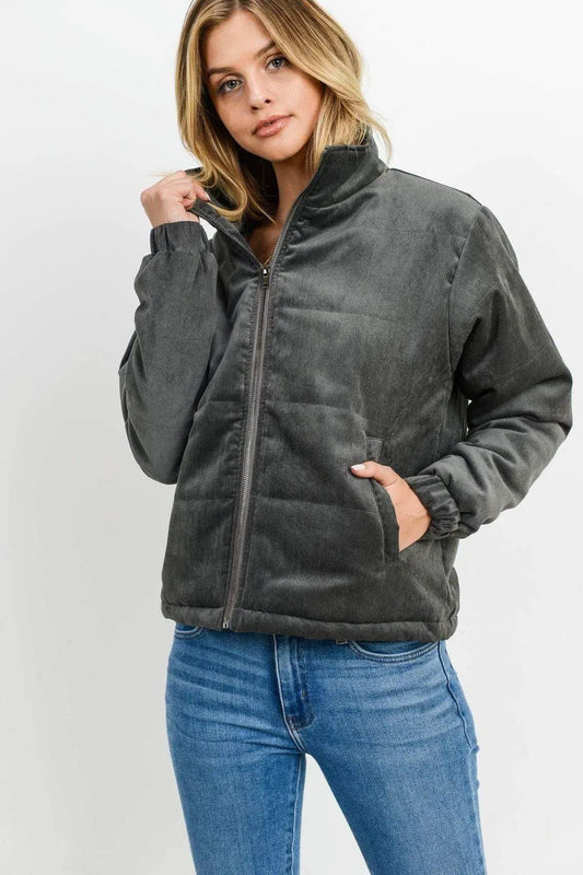 Puffy Long Sleeves Jacket Blue Zone Planet
