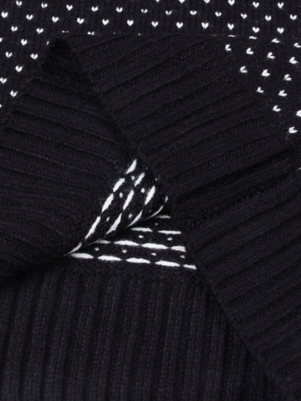 Pullover ghost skull retro sweater for women loose autumn and winter long-sleeved sweater BLUE ZONE PLANET