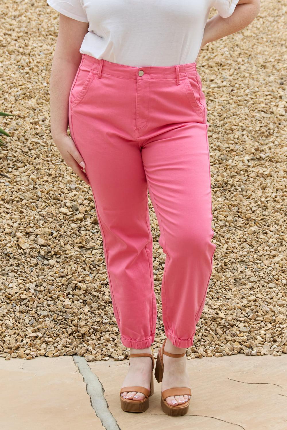 RISEN Caroline Full Size High Waisted Jogger Jeans BLUE ZONE PLANET