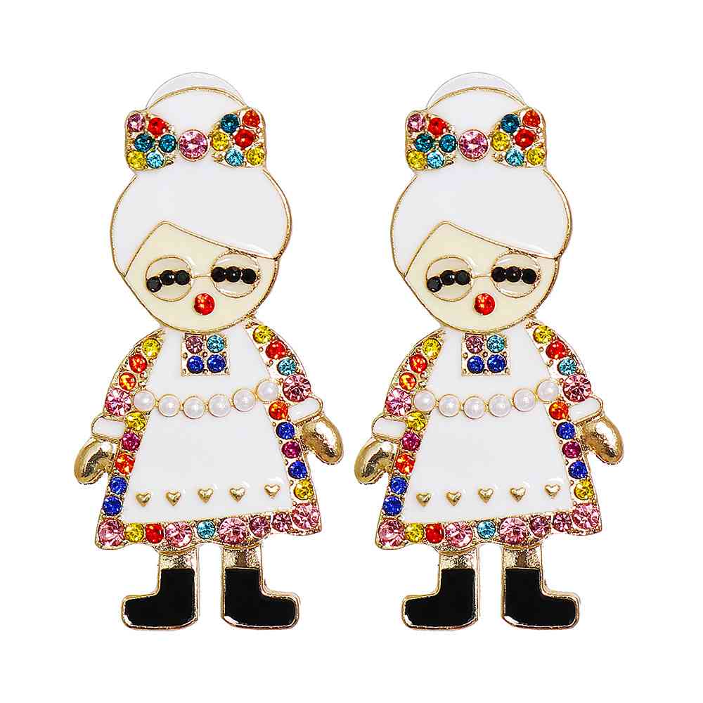 Rhinestone Alloy Earrings BLUE ZONE PLANET