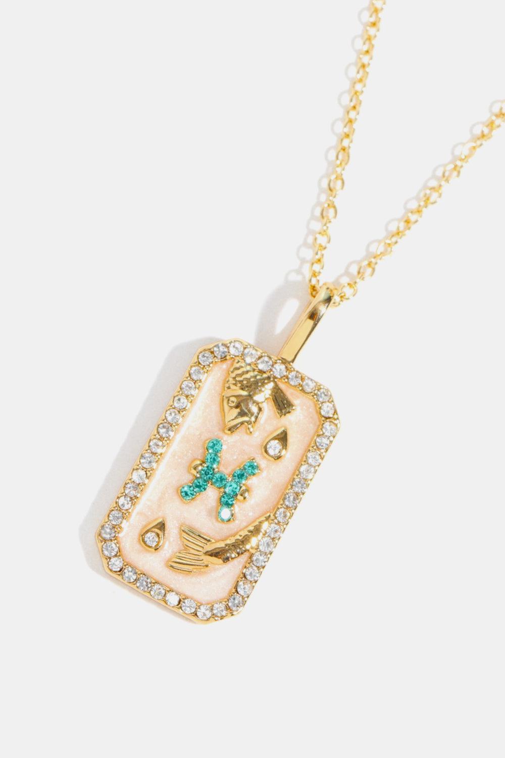 Rhinestone Constellation Pendant Copper Necklace BLUE ZONE PLANET