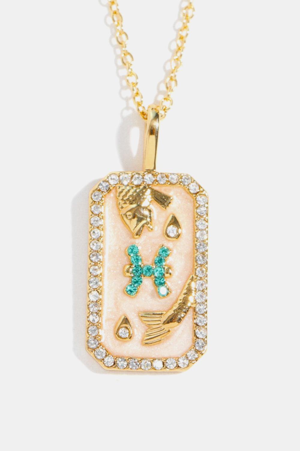 Rhinestone Constellation Pendant Copper Necklace BLUE ZONE PLANET