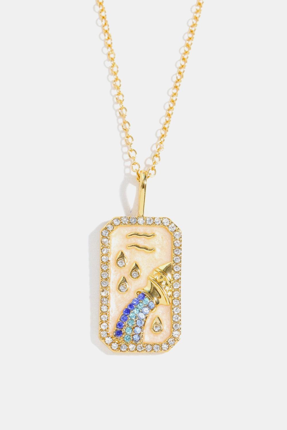 Rhinestone Constellation Pendant Copper Necklace BLUE ZONE PLANET