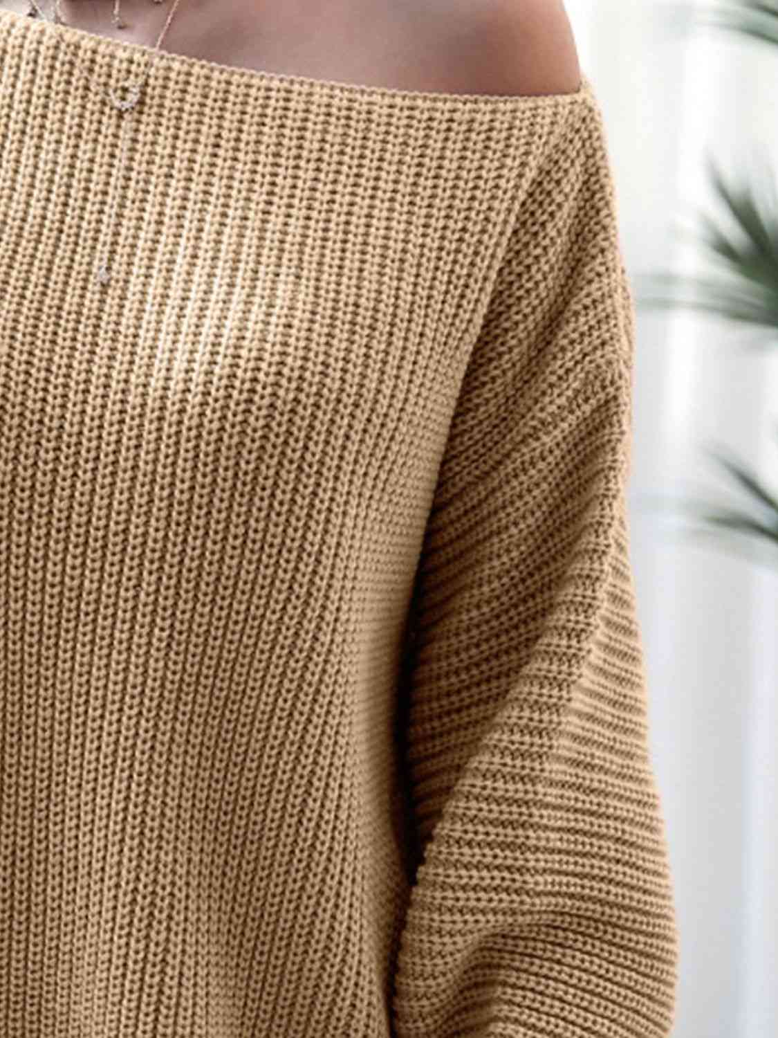 Rib-Knit Mini Sweater Dress BLUE ZONE PLANET