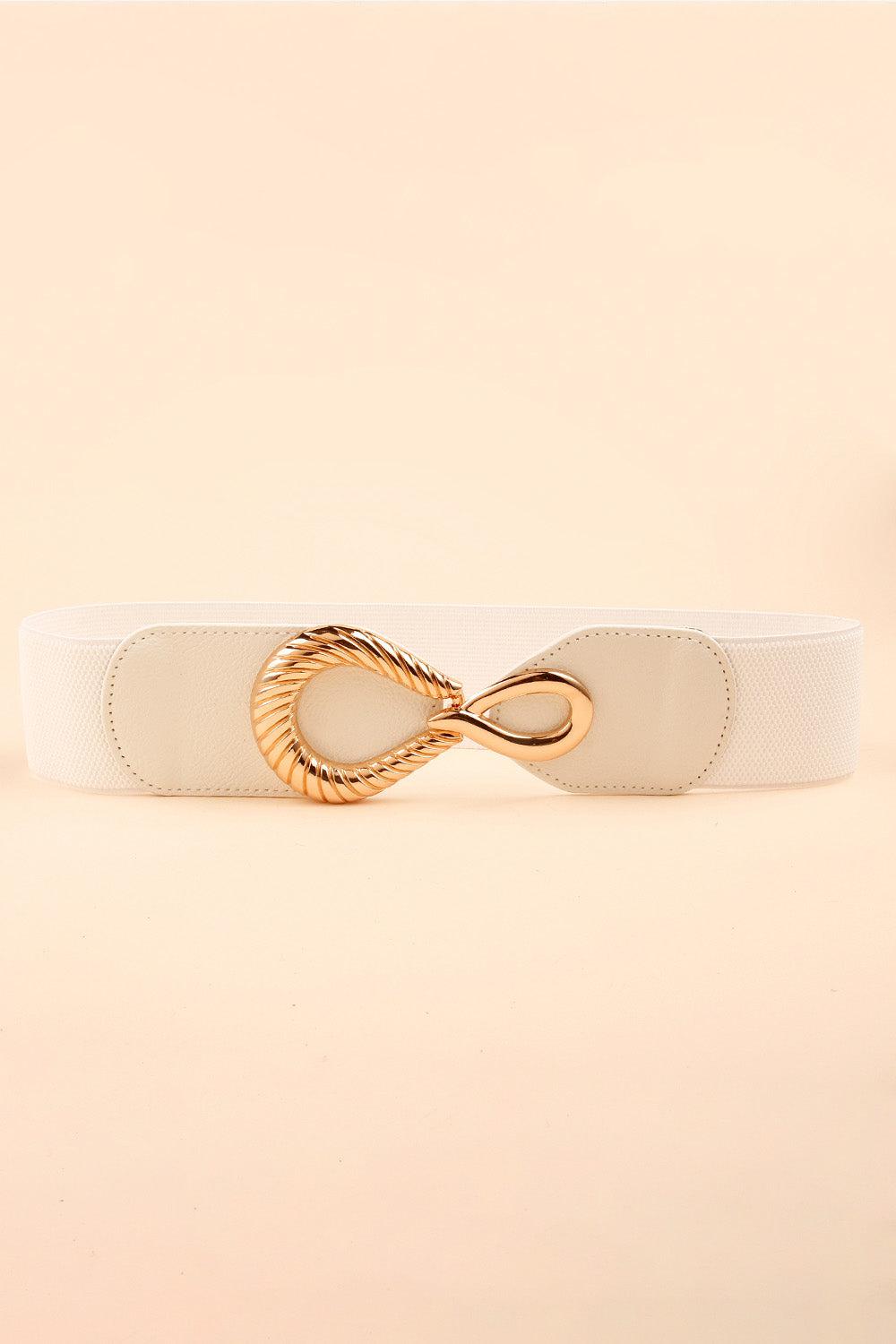 Ribbed Alloy Buckle Elastic Belt BLUE ZONE PLANET