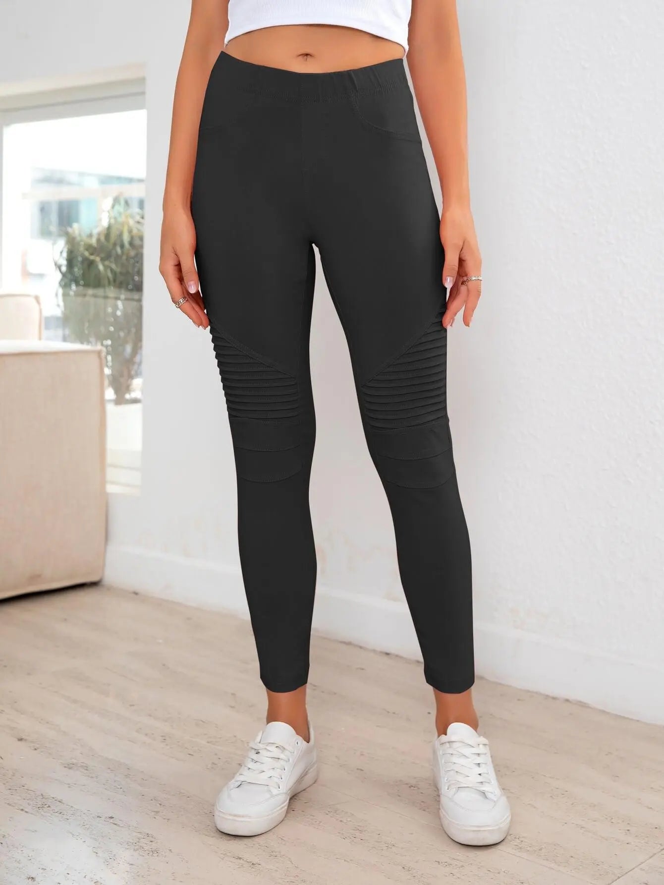 Ribbed Detail Leggings BLUE ZONE PLANET