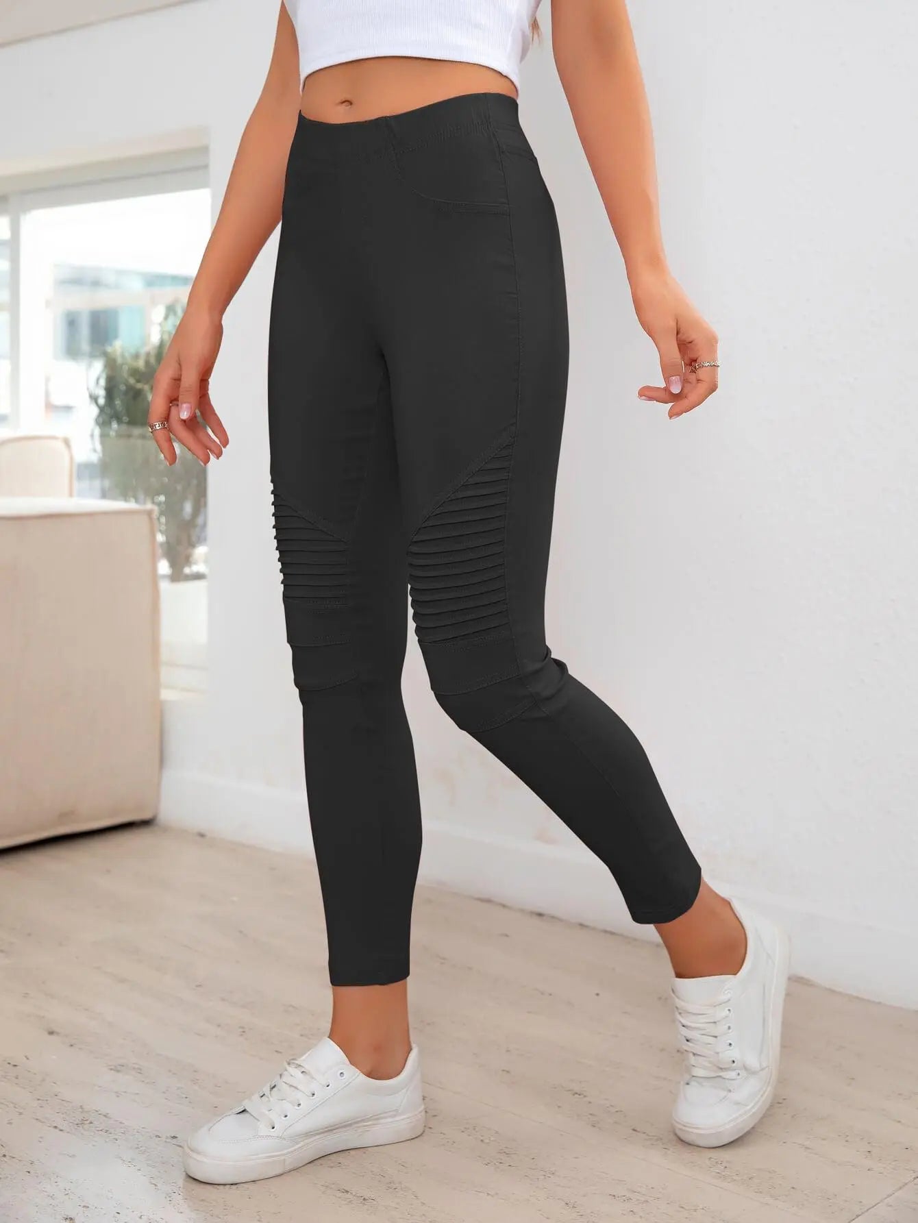 Ribbed Detail Leggings BLUE ZONE PLANET