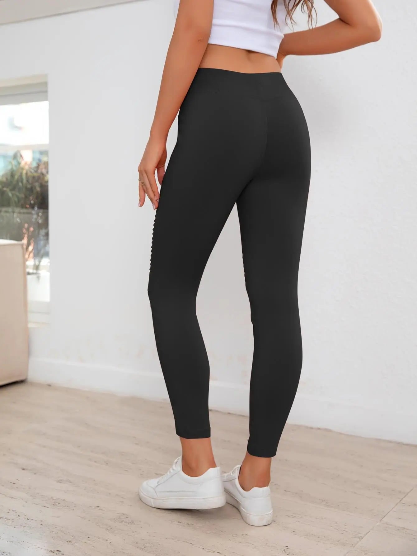 Ribbed Detail Leggings BLUE ZONE PLANET