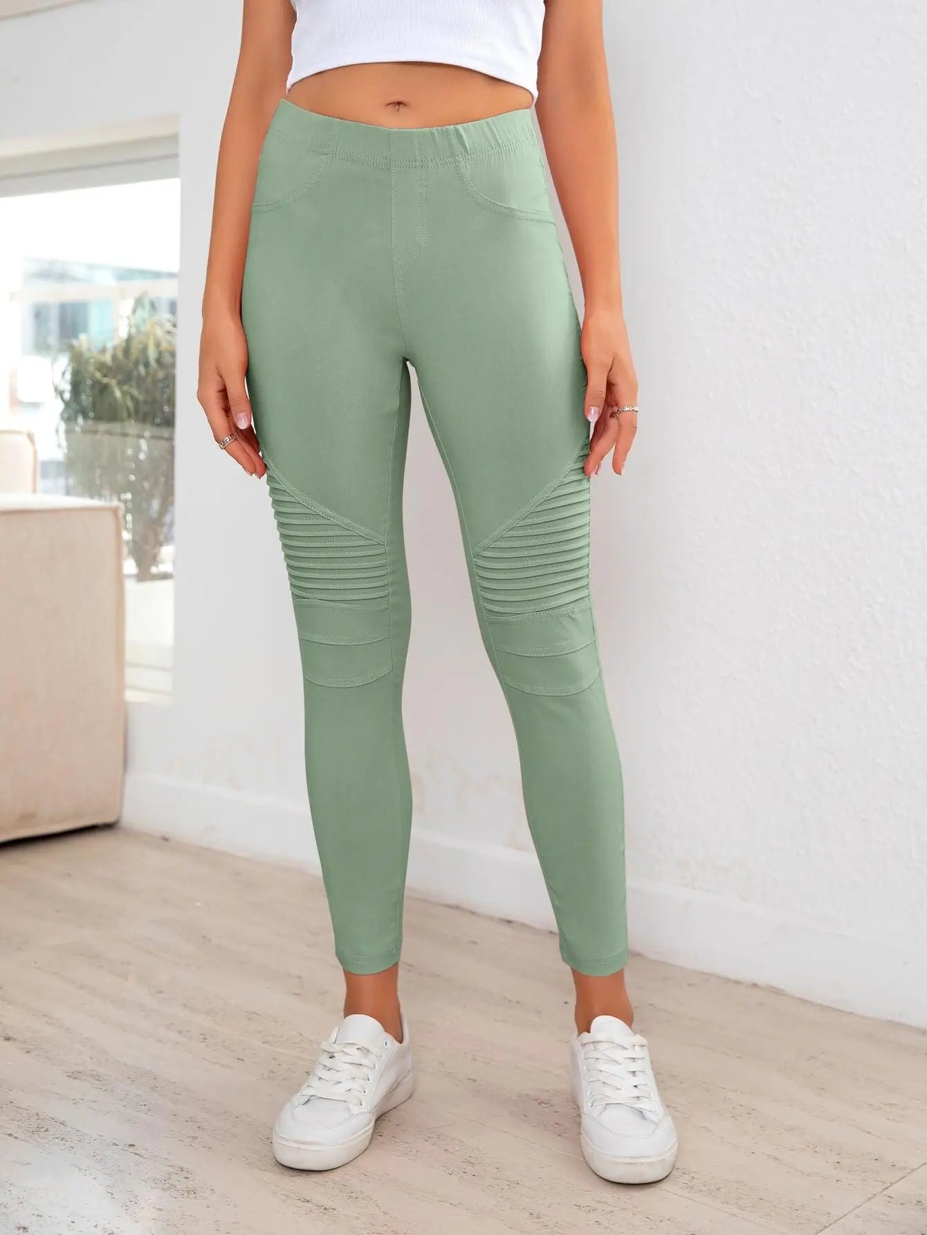 Ribbed Detail Leggings BLUE ZONE PLANET