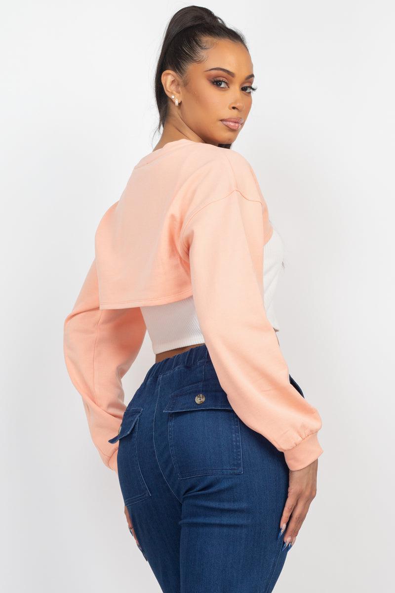 Ribbed Sleeveless Top With Shrug Sweater Blue Zone Planet