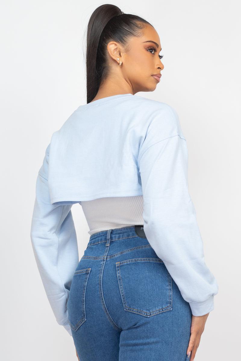 Ribbed Sleeveless Top With Shrug Sweater Blue Zone Planet