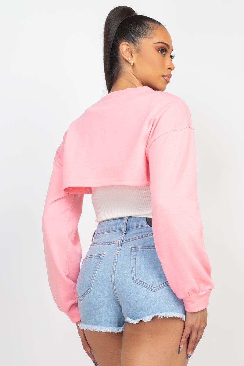Ribbed Sleeveless Top With Shrug Sweater Blue Zone Planet