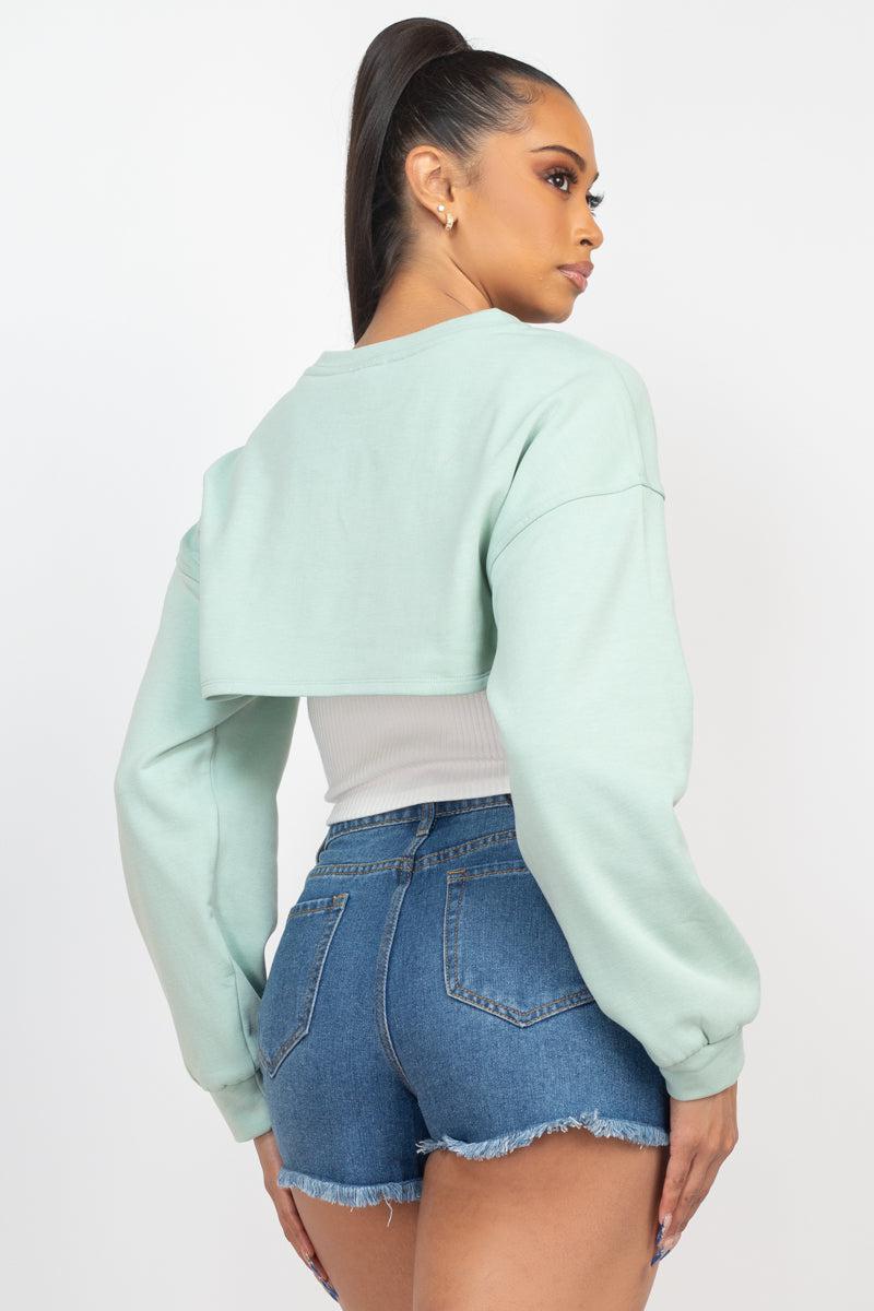 Ribbed Sleeveless Top With Shrug Sweater Blue Zone Planet
