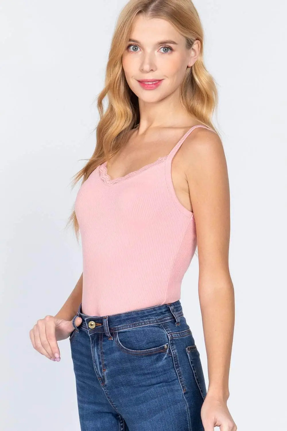 Rock This Vibe Cami Lace Bodysuit Blue Zone Planet