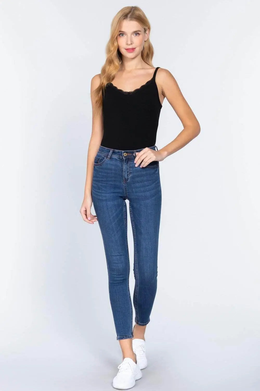 Rock This Vibe Cami Lace Bodysuit Blue Zone Planet