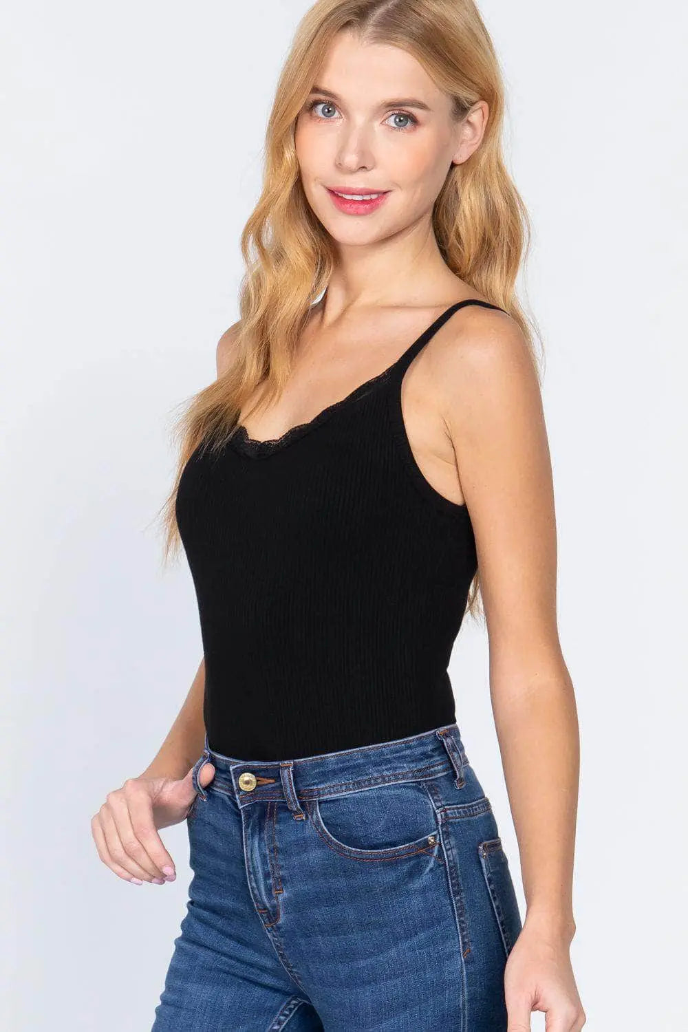Rock This Vibe Cami Lace Bodysuit Blue Zone Planet