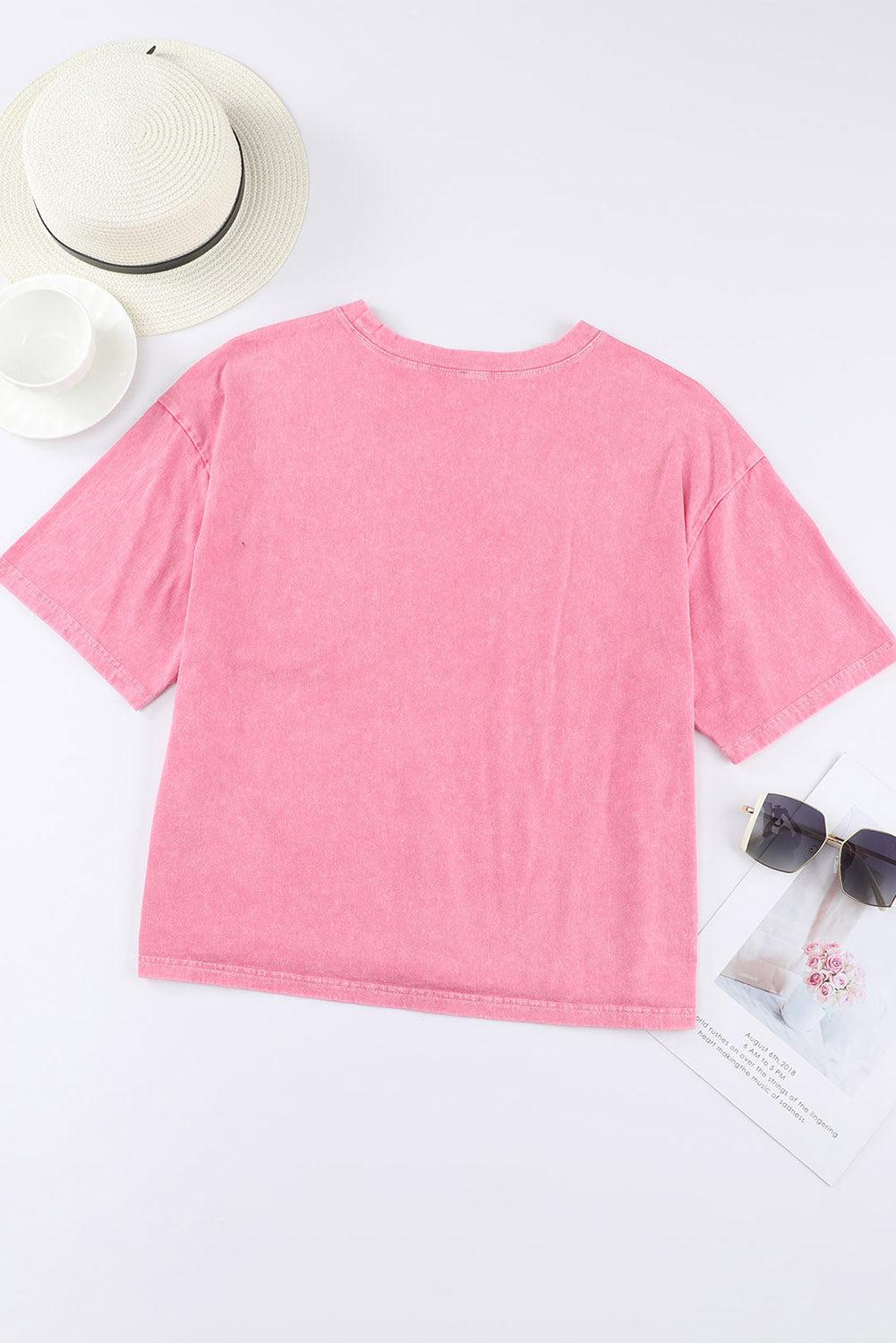 Round Neck Dropped Shoulder Top with Pocket BLUE ZONE PLANET