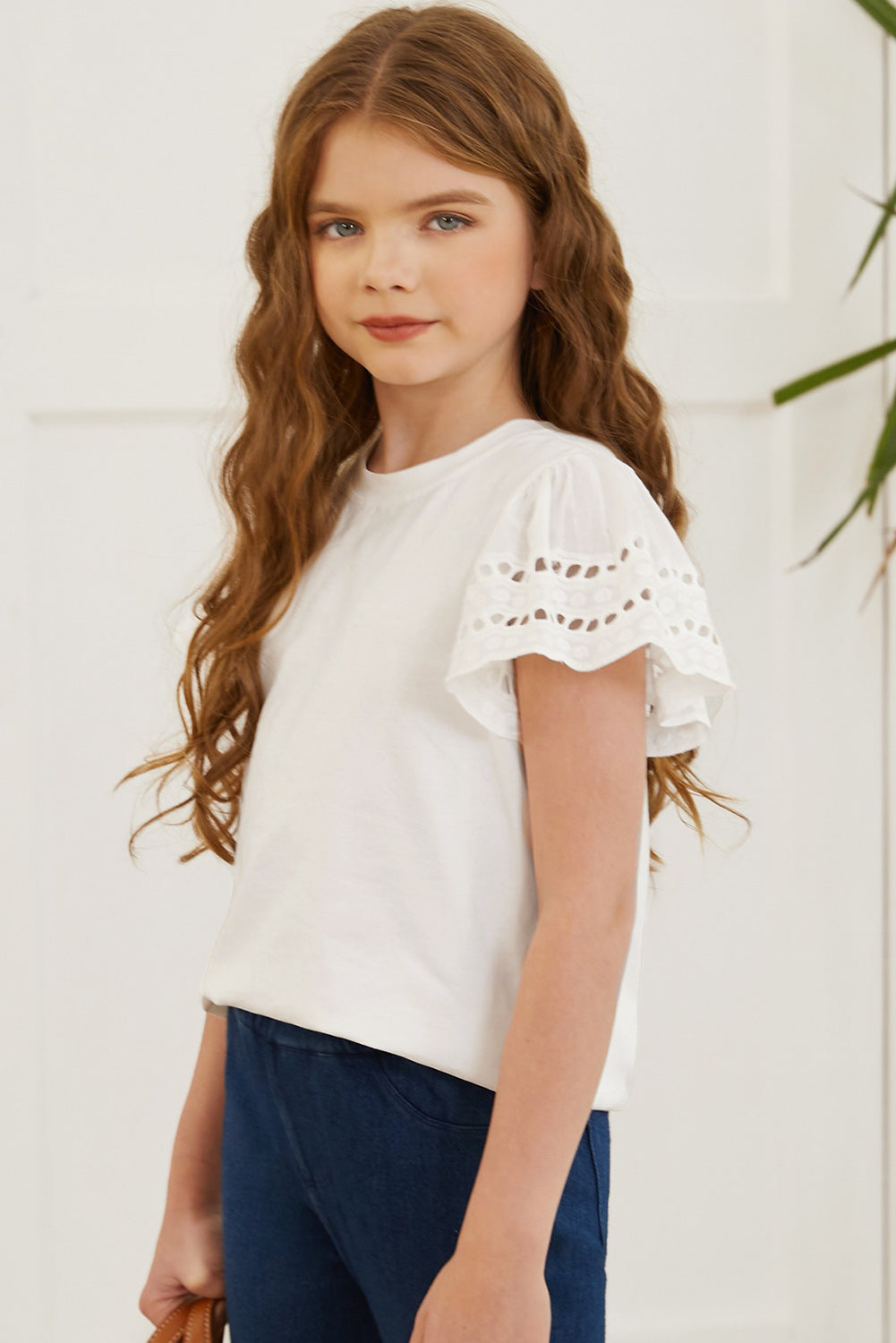 Round Neck Flutter Sleeve T-Shirt BLUE ZONE PLANET