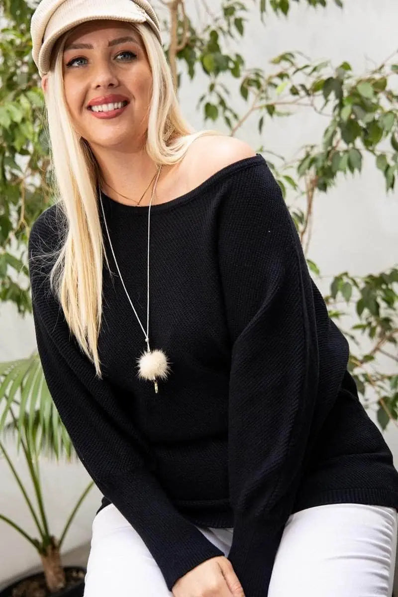 Round Neck Long Sleeve Solid Sweater Blue Zone Planet