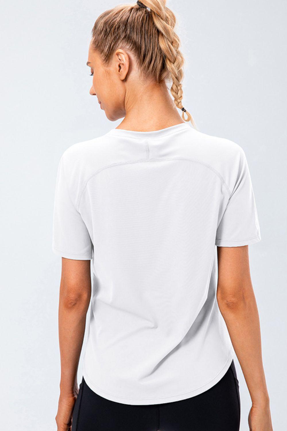 Round Neck Raglan Sleeve Active Tee BLUE ZONE PLANET